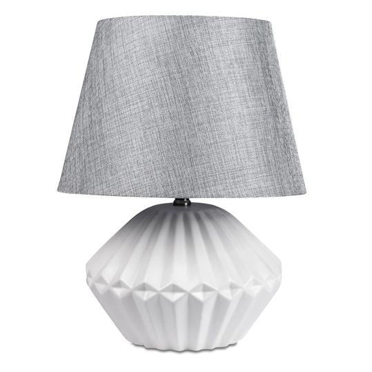 Tischlampe – elegante Tischlampe mit reliefiertem Keramikfuß in Matt W – Luxurelle-Shop