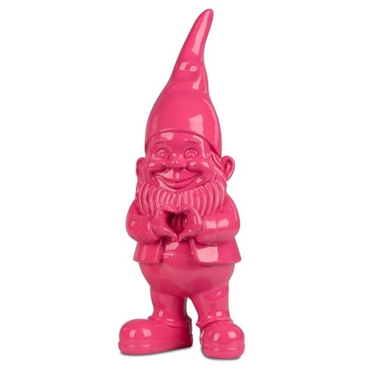 Gartenzwerg Pink 45 cm – moderner Hingucker aus Kunststein