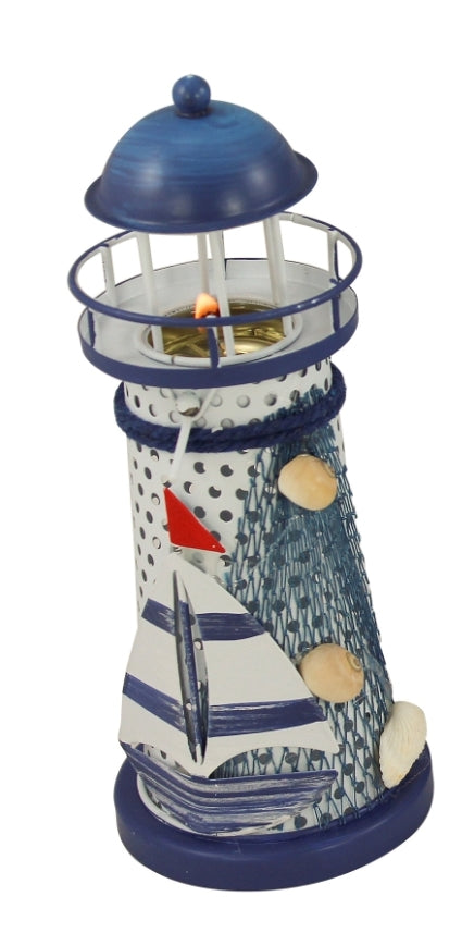 Leuchtturm Teelichthalter Set – maritime Metall Deko in 4 Varianten