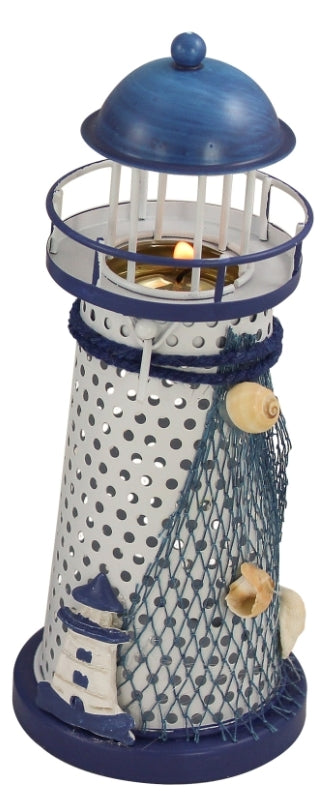 Leuchtturm Teelichthalter Set – maritime Metall Deko in 4 Varianten