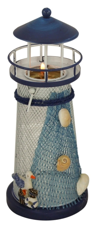Leuchtturm Teelichthalter Set – maritime Metall Deko in 4 Varianten