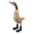 Ente mit Stiefel stehend 20x44cm aus lackiertem Bambus-Holz gefertigt
