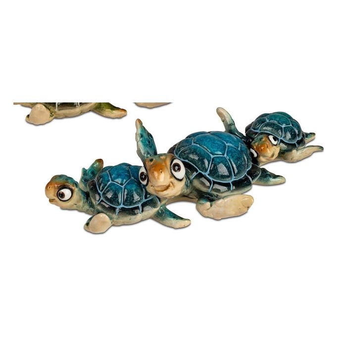 Schildkröten-Familie Dekofigur – Blau