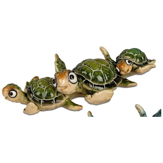 Schildkröten-Familie Dekofigur – Grün