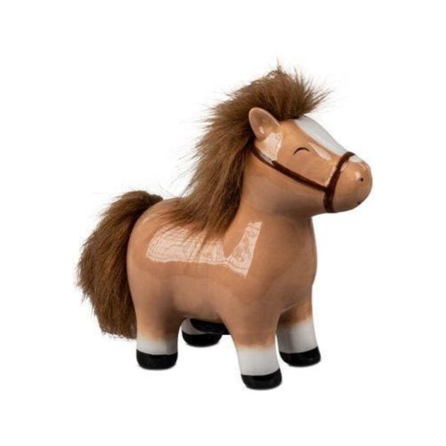 Spardose Pony mit Schloss aus Keramik – in 2 Varianten erhältlich, 17 cm