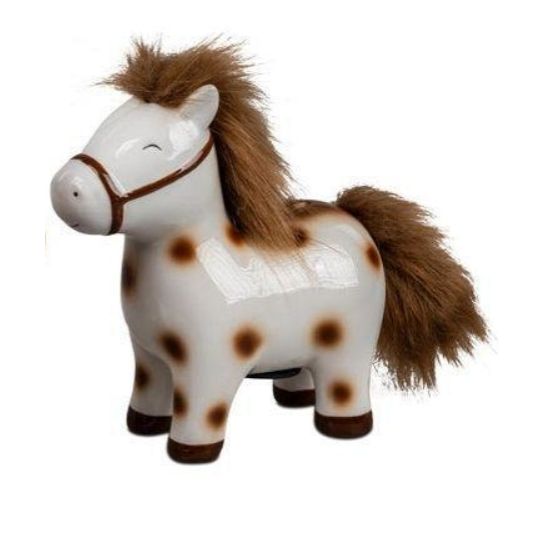 Spardose Pony mit Schloss aus Keramik – in 2 Varianten erhältlich, 17 cm