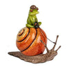 Dekofigur „Frosch auf Schnecke“ – 2 Varianten, handbemalt