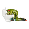 Dekofigur „Frosch über der Toilette“ – handbemalt, 14 × 8 cm