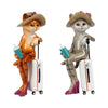 Dekofiguren-Set „Katzenlady-Tour“ – 2-teilig, handbemalt, 17 cm