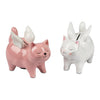 Spardose „Katze mit Flügeln“ mit Schloss – 2er-Set, handbemalt, 16 cm