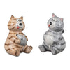 Spardose „Katze mit Maus“ mit Schloss – 2er-Set, handbemalt, 16 cm