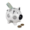 Sparschwein mit Schloss – weiß-glasiert, 12 × 11 cm