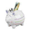 Spardose „Schwein mit Krone“ mit Stopfen – handbemalt, 13 cm