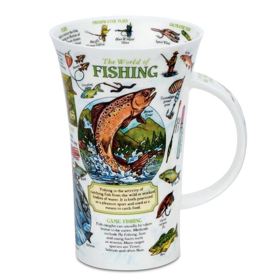 Porzellan-Becher „World of Fishing“ – Glencoe Becher aus Bone China mit Angelmotiv