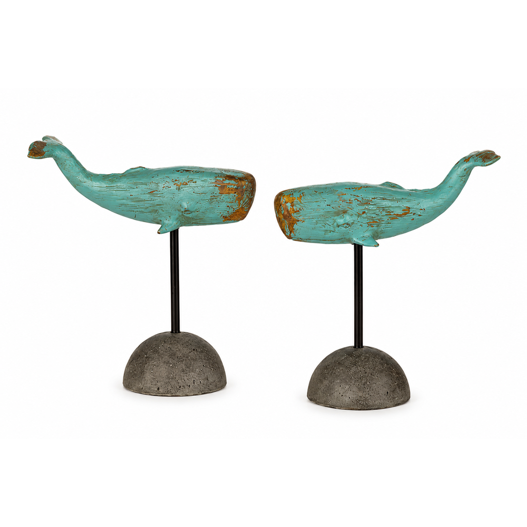 Wal Figuren Set Vintage – maritime Dekofiguren im Used Look