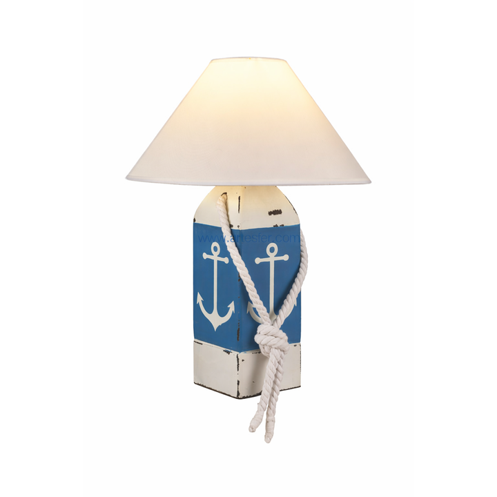 Bojenlampe Anchor blau – dekorative Tischlampe im maritimen Stil