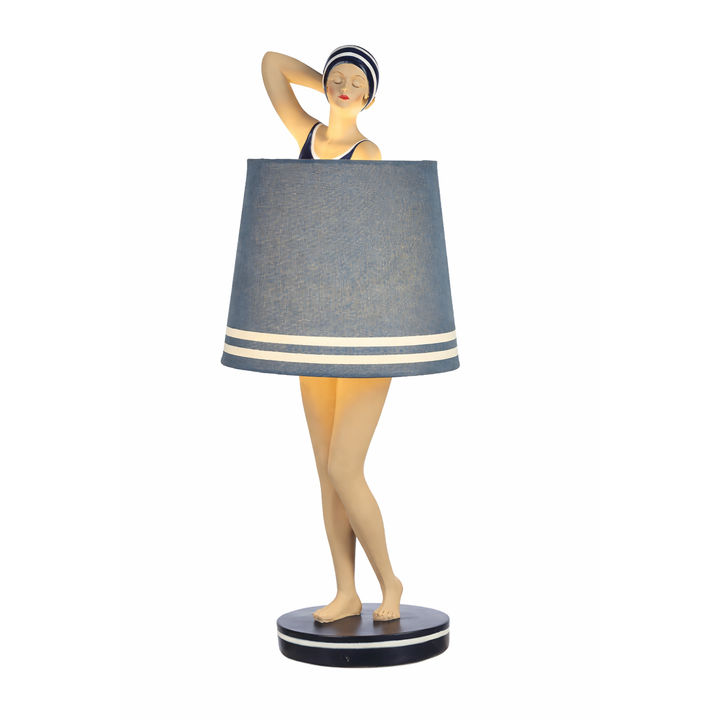 Tischlampe Badefigur – maritime Designlampe im Vintage Stil