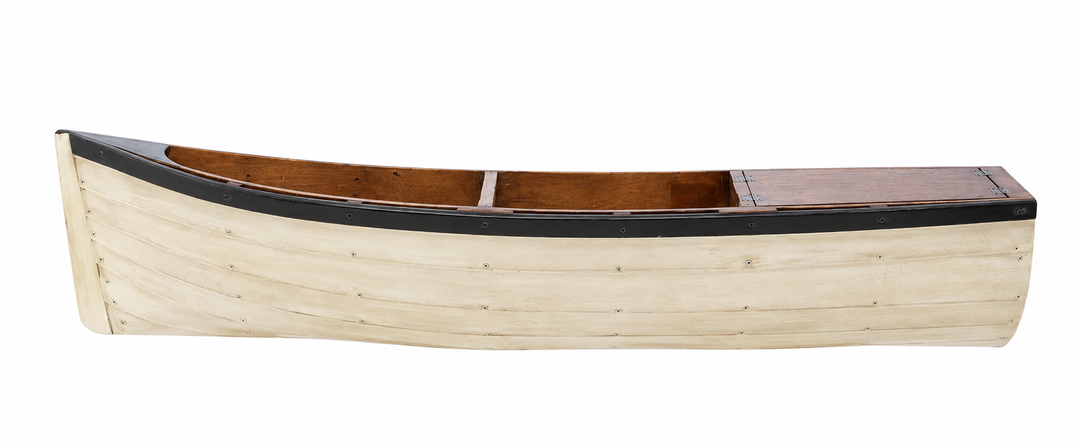 Wandregal Fischerboot aus Holz – maritimes Hängeregal mit Fächern, 90 cm