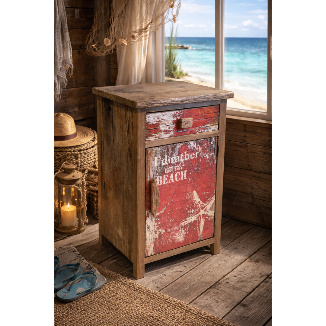 Holz Schrank Seestern Shabby – maritimer Schrank im Vintage Look