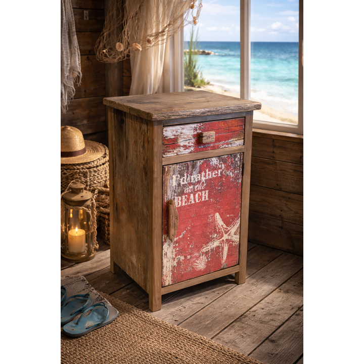 Holz Schrank Seestern Shabby – maritimer Schrank im Vintage Look