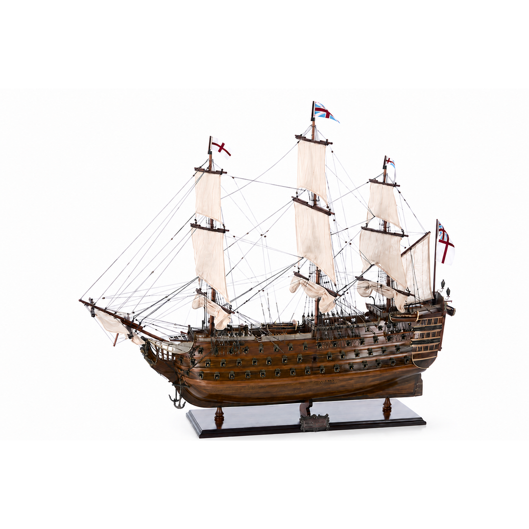 Modellschiff Royal Sovereign – handgefertigtes Kriegsschiff aus Holz mit 100 Kanonen