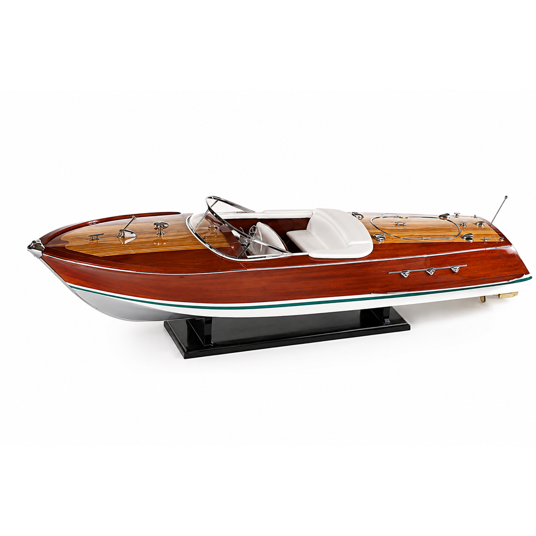 Luxus Modellboot Runabout – handgefertigtes Sportboot aus Mahagoniholz