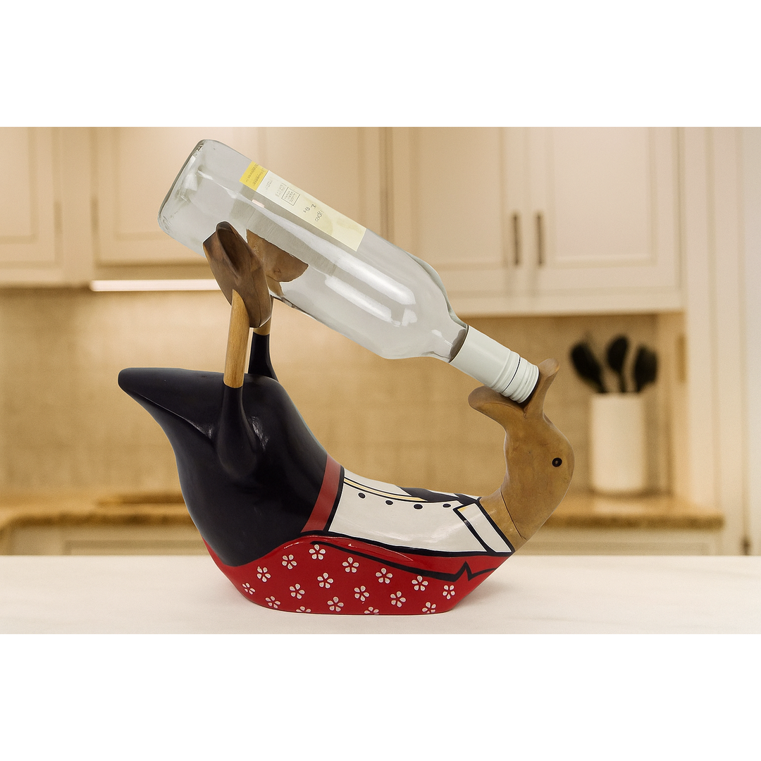 Flaschenhalter Deluxe „Trinkende Ente“