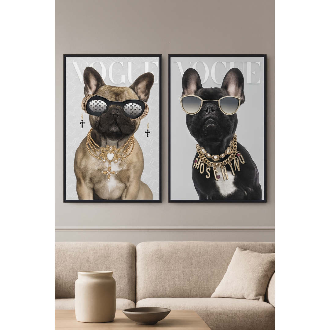 Diamant d`Art Collection Wandbild Bulldogge in 2 Varianten