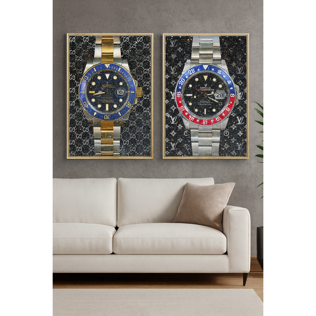 Diamant d`Art Collection Wandbild Rolex Uhr in 2 Farben