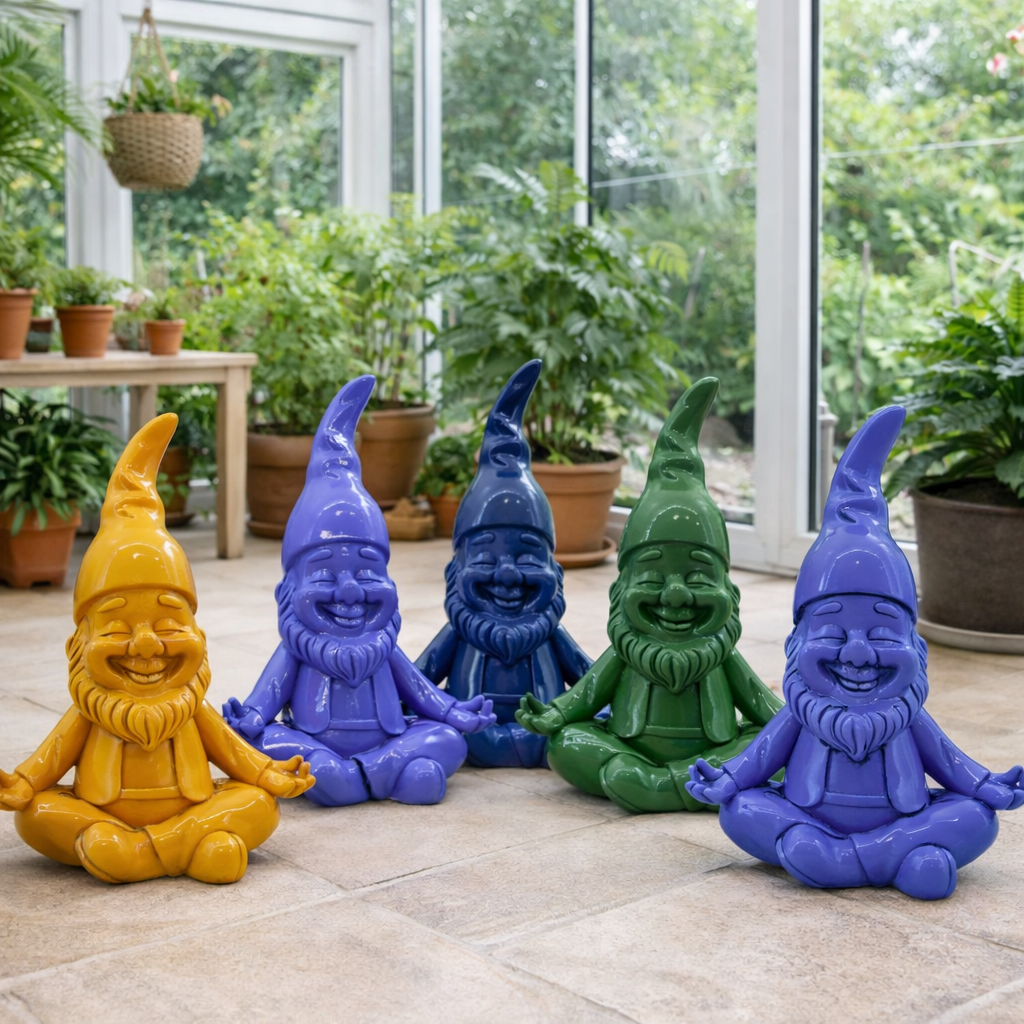 Zwerg Yoga 25 cm – dekorative Gartenfigur aus Kunstharz in 6 Farben