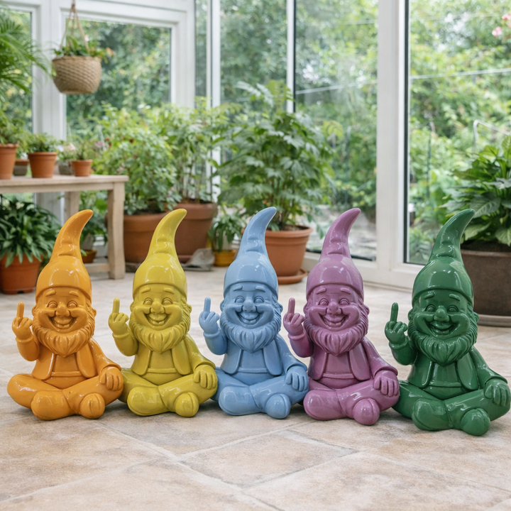 Zwerg Stinkefinger 22 cm – freche Dekofigur aus Kunstharz in 6 Farben