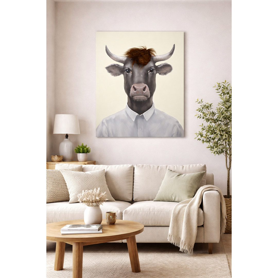 Bild Rind Art with Real Touch / Leinwandbild mit echtem Haareffekt