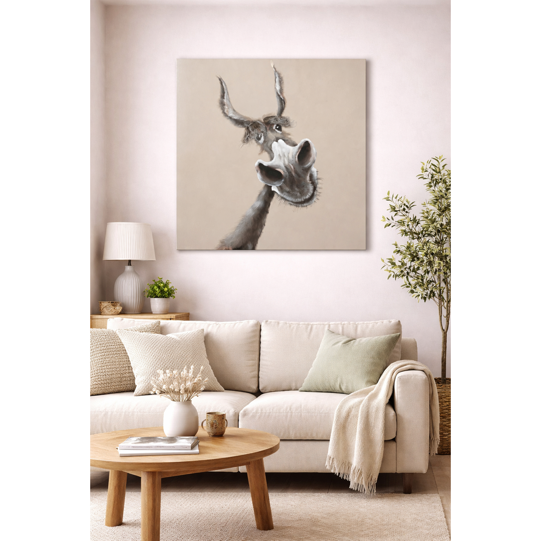Bild Esel Art with Real Touch / Leinwandbild mit echtem Haareffekt