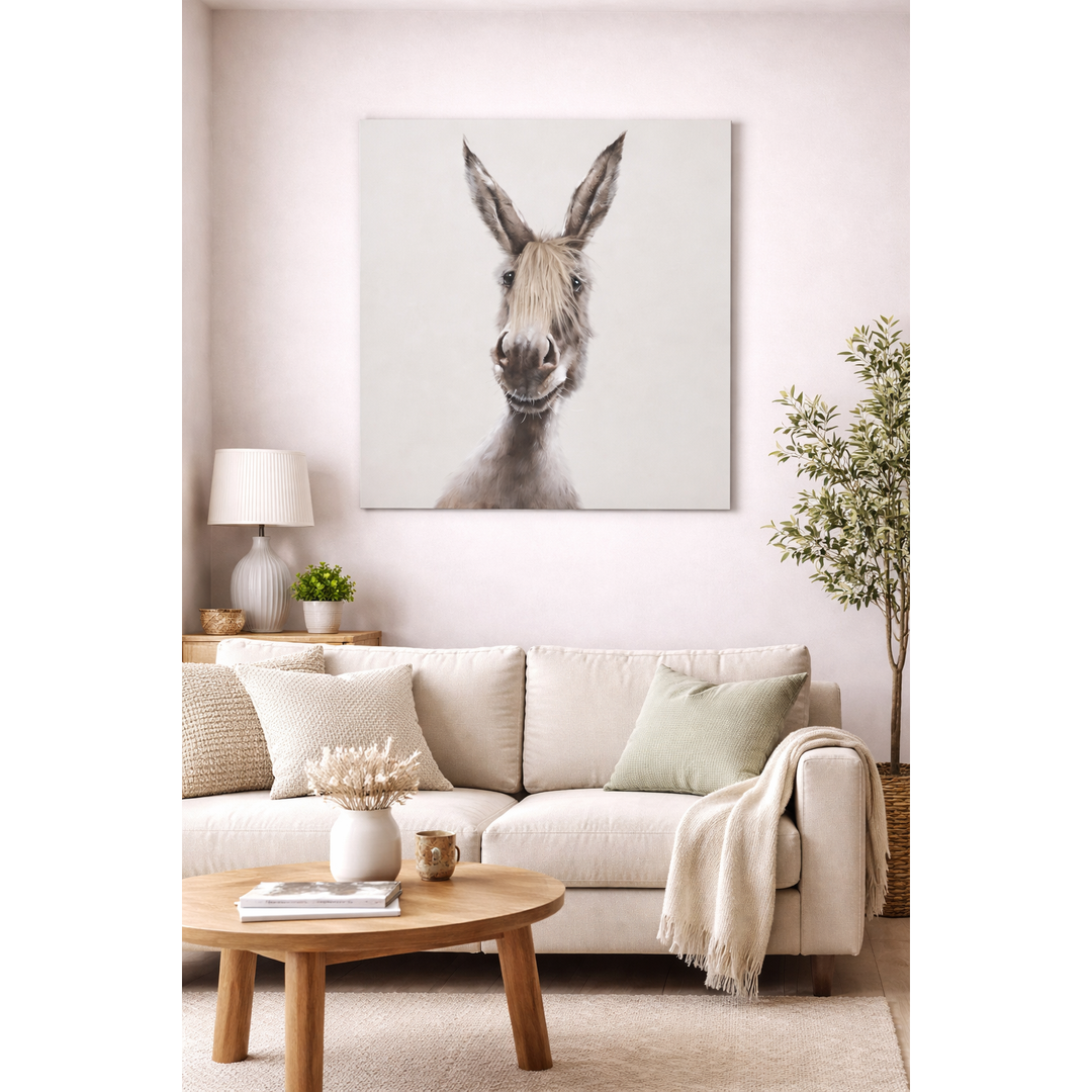 Bild Esel Art with Real Touch / Leinwandbild mit echtem Haareffekt