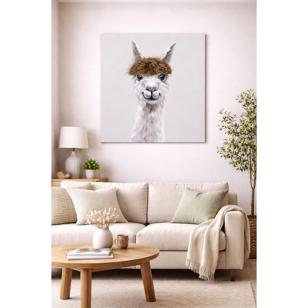 Bild Alpaka Art with Real Touch Leinwandbild mit echtem Haareffekt