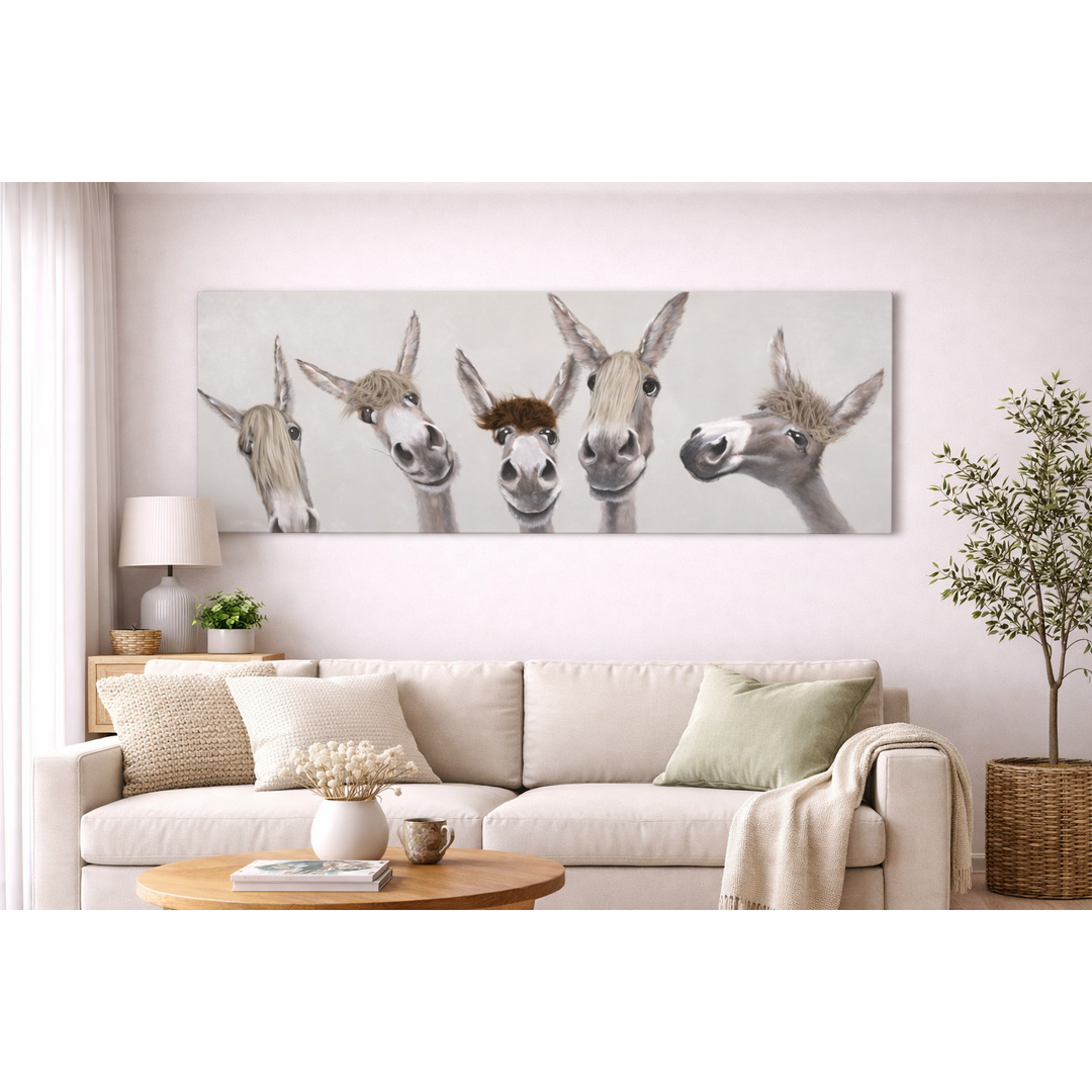 Bild Esel Art with Real Touch / Leinwandbild mit echtem Haareffekt