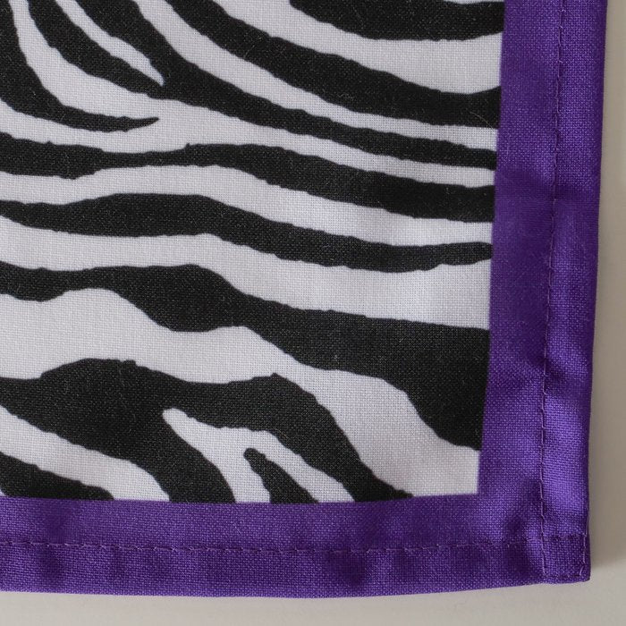 Tischläufer Zebra 140 x 40 cm mit lila Rand, moderner Animal Print