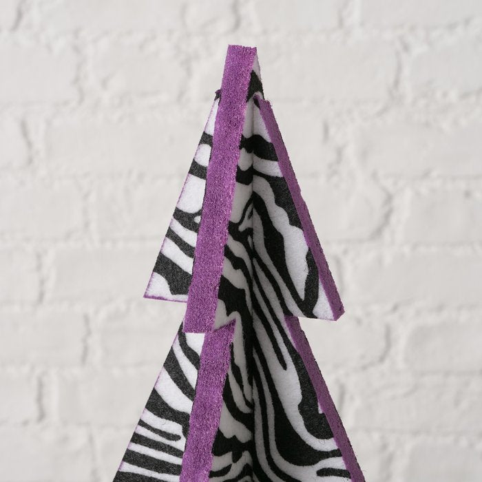 Dekoaufsteller Zebra Baum aus Textil, 30 cm hoch, handgearbeitet