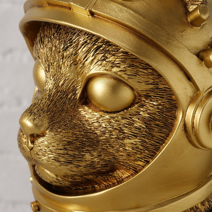 Dekoaufsteller Astronaut Cat – futuristische Katzenfigur in Gold