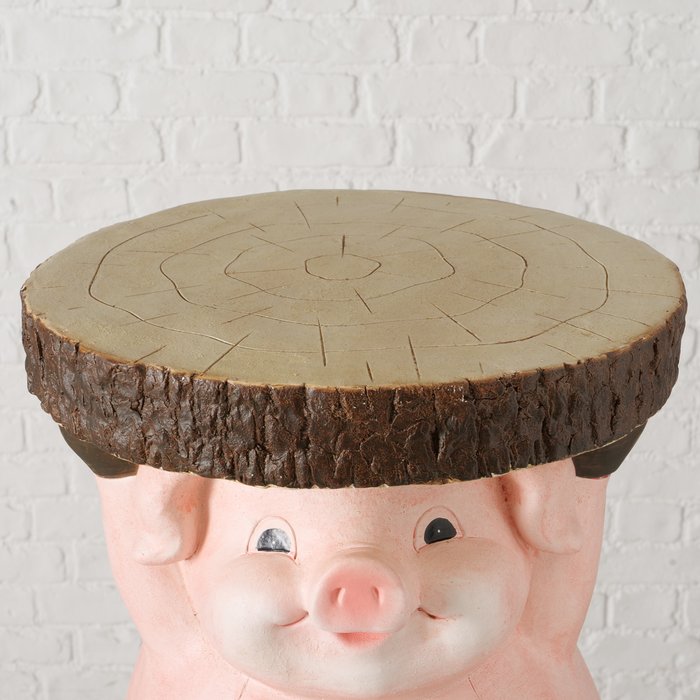 Tisch Piggy – Handgemalter Beistelltisch in Schweinform aus Keramik