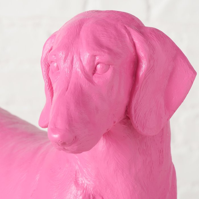 Figur Wuffy – moderner Dackel in trendigem Matt-Pink