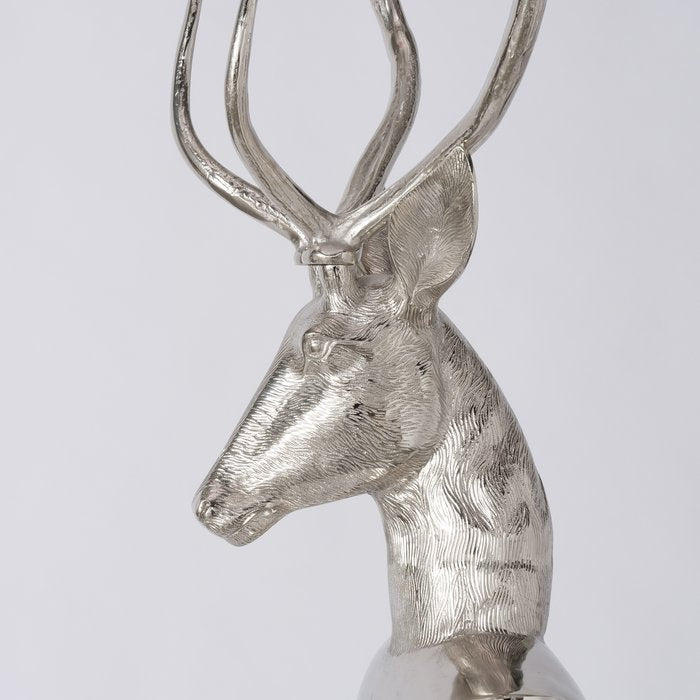 Figur Georgous – imposanter Hirsch in edlem Silber-Finish