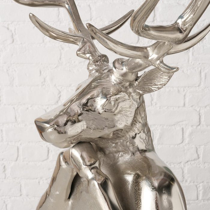 Figur Titus – edler Hirsch in glänzendem Silber-Look