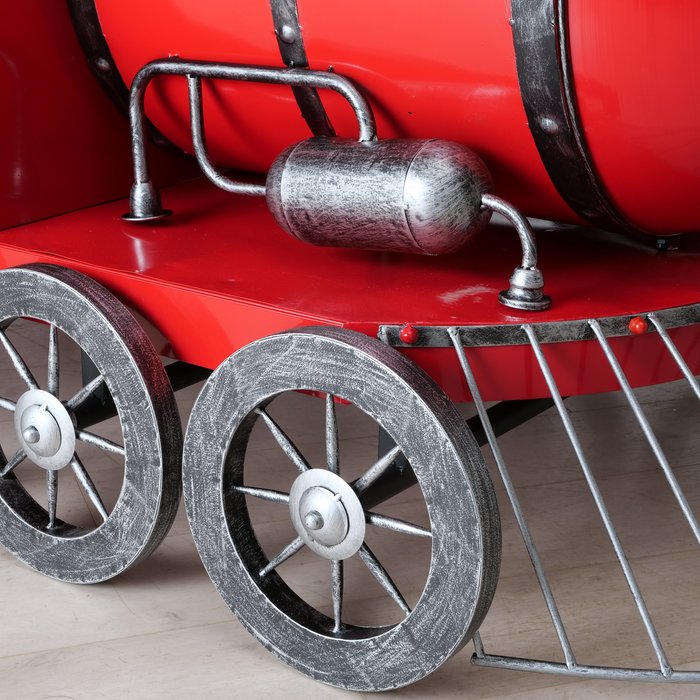 Dekoaufsteller Zug – XXL Metall Lokomotive in Rot