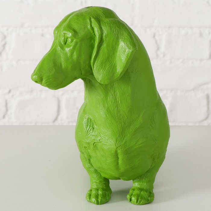 Figur Wuffy – Moderner Dackel in lebendigem Grün
