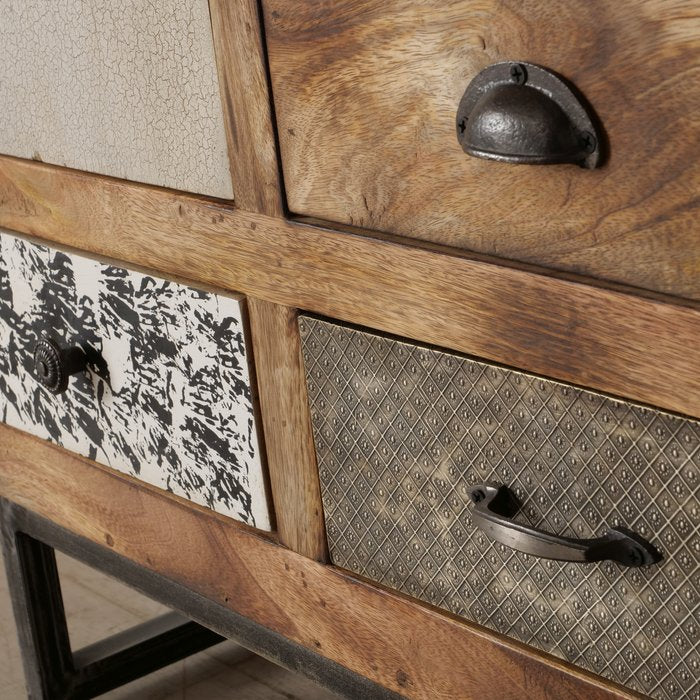 Schrank Gredoli aus Mango und recyceltem Holz im Usedlook