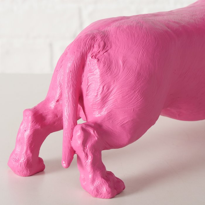 Figur Wuffy – moderner Dackel in trendigem Matt-Pink