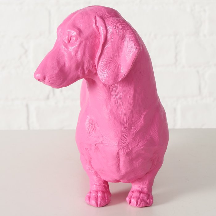 Figur Wuffy – moderner Dackel in trendigem Matt-Pink