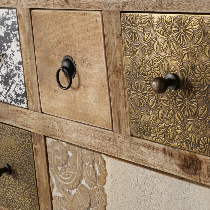 Schrank Gredoli aus Mango und recyceltem Holz im Usedlook