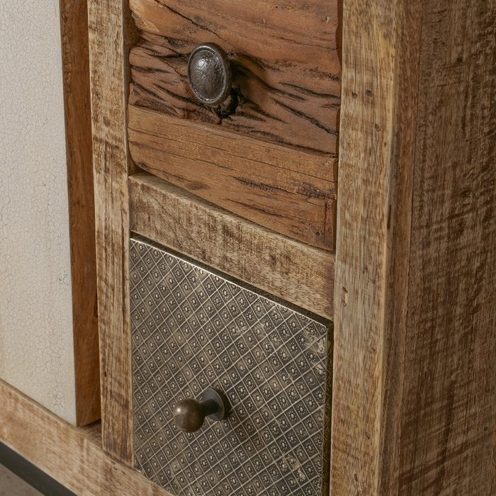 Schrank Gredoli aus Mango und recyceltem Holz im Usedlook